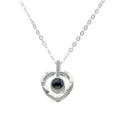 TODOJOYAS - Collar Plata 925 Corazon Te Amo en 100 idiomas
