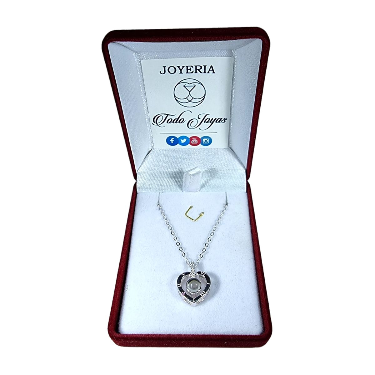TODOJOYAS - Collar Plata 925 Corazon Te Amo en 100 idiomas