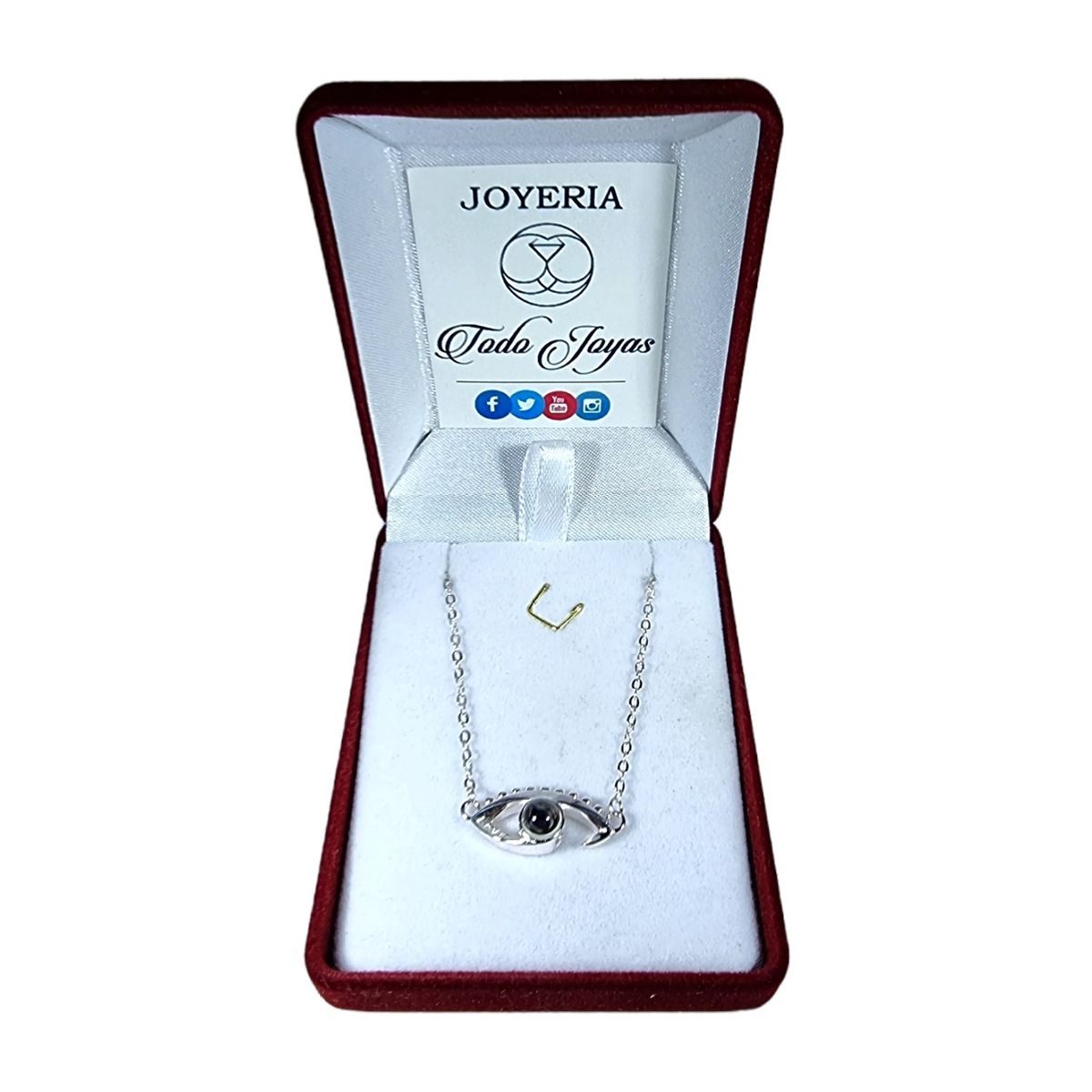 TODOJOYAS - Collar Plata 925 Ojo Te Amo en 100 idiomas