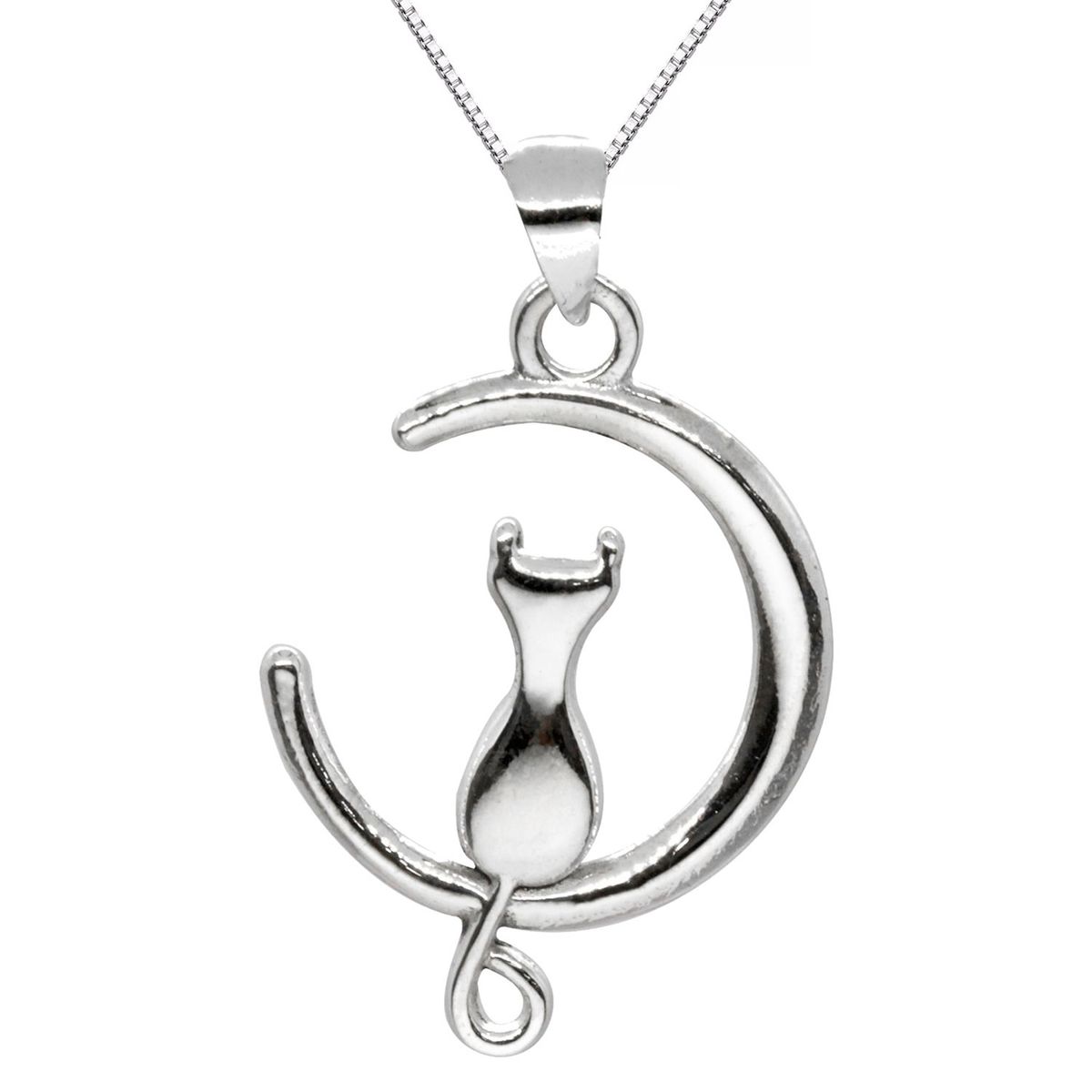 TODOJOYAS - Collar Plata 925 Gato en Luna