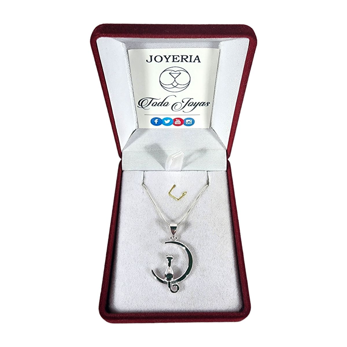 TODOJOYAS - Collar Plata 925 Gato en Luna