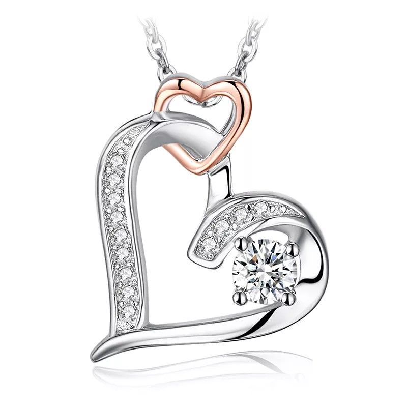 TODOJOYAS - Collar Plata 925 Corazon en Corazon