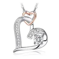 TODOJOYAS - Collar Plata 925 Corazon en Corazon