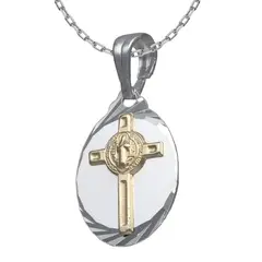 TODOJOYAS - Collar Plata 925 Crucifijo de San Benito