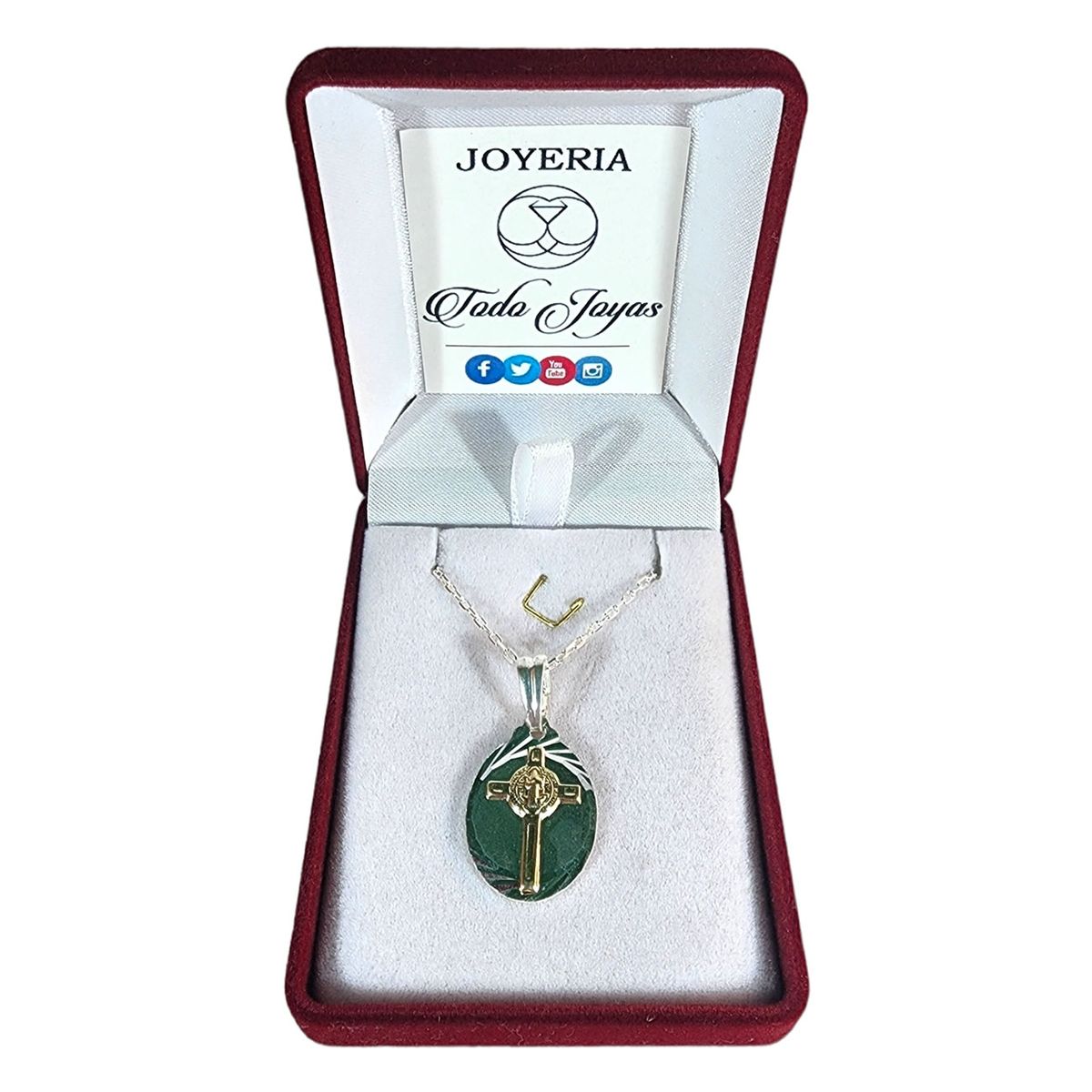 TODOJOYAS - Collar Plata 925 Crucifijo de San Benito