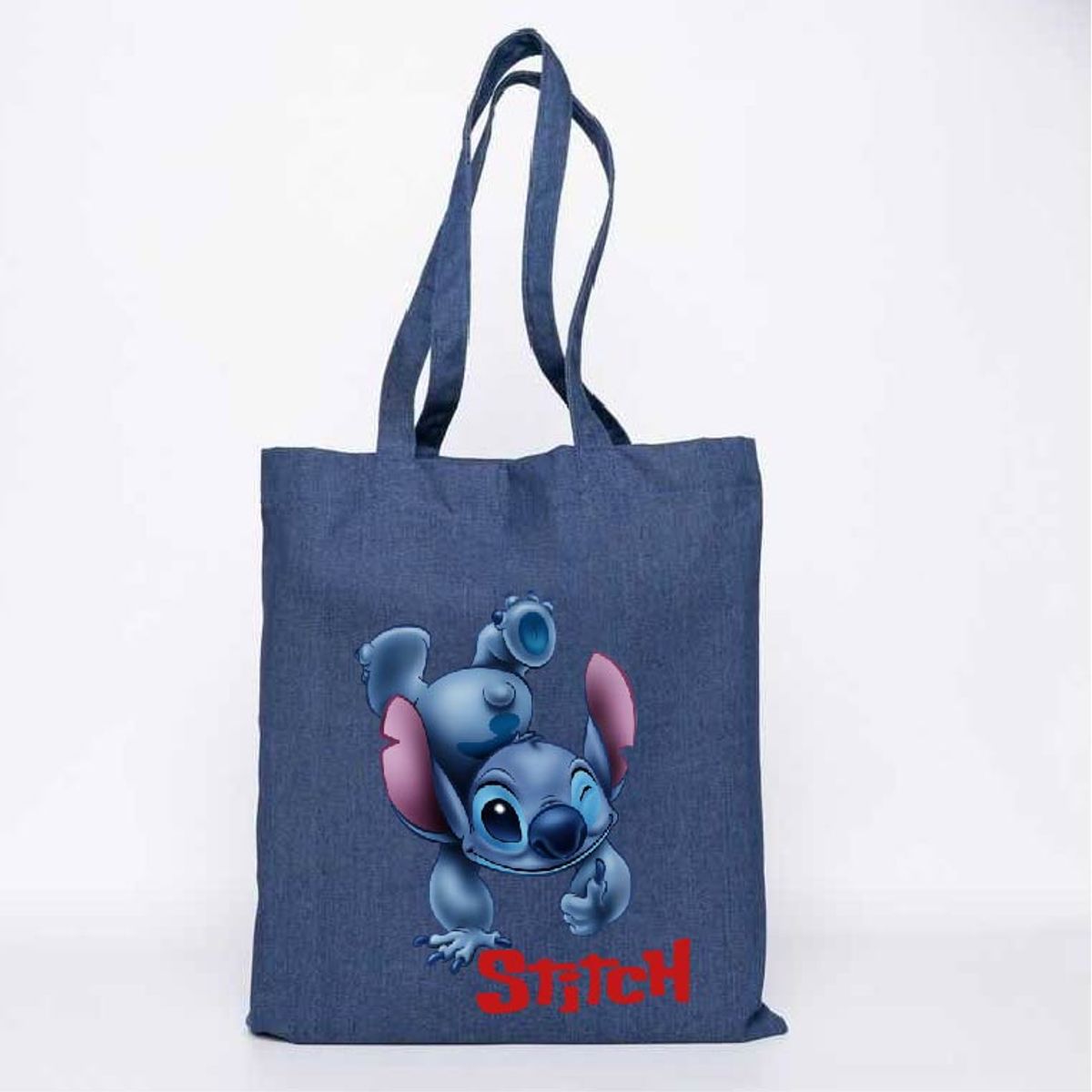GENERICO - TOTE BAG  MEZCLILLA ESTAMPADO STITCH LILO Y STITCH TARSERO  35 X 40