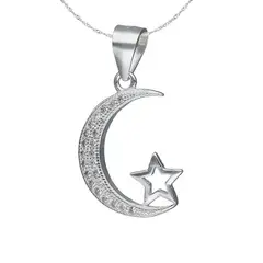 TODOJOYAS - Collar Plata 925 Luna y Estrella