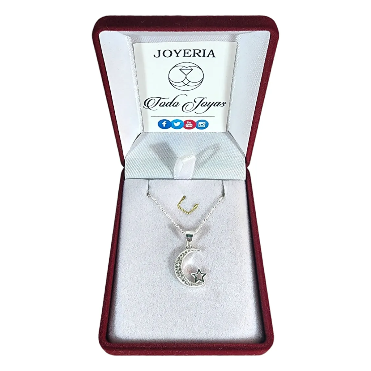 TODOJOYAS - Collar Plata 925 Luna y Estrella