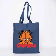 GENERICO - TOTE BAG JEAN MEZCLILLA ESTAMPADO GARFIELD GATO PEREZOSO 35 X 40 CM