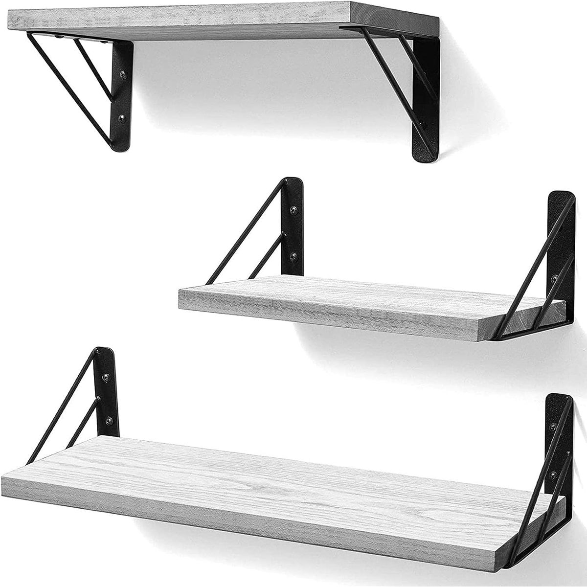 GENERICO - Repisas Flotantes De Madera KIT X3 Estantes Blanco Especial