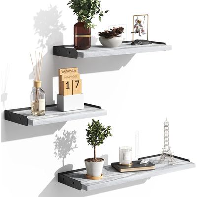 Imagen 2 del producto Repisas Flotantes De Madera KIT X3 Estantes Blanco Especial