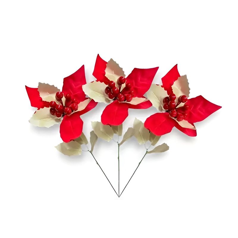 GENERICO - Ramo De Flores Navideñas Adorno Navidad Decoracion Navideña