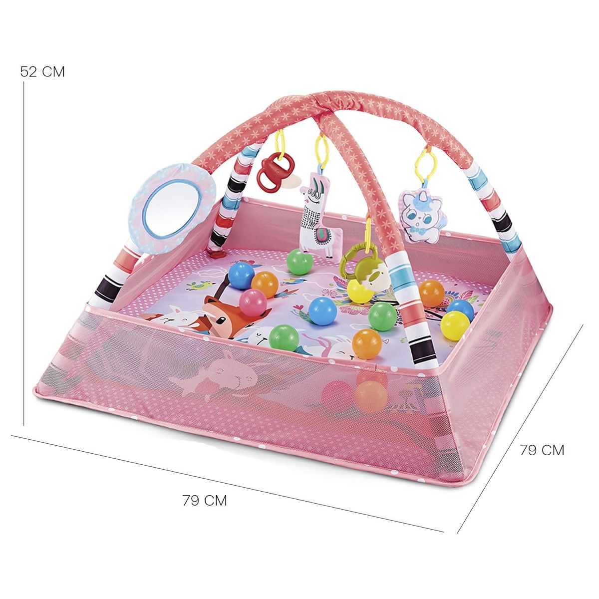 BEBESIT - Gimnasio Interactivo y Piscina de Pelotas Bebé Rosa Bebesit