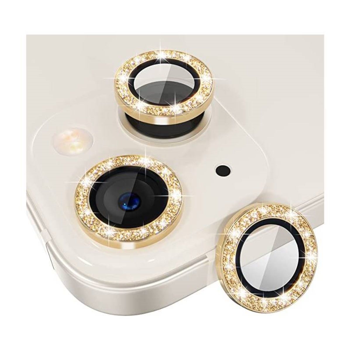 GENERICO - Protector Lentes Para Cámara iPhone 15 Normal/15 Plus Dorado Brillante