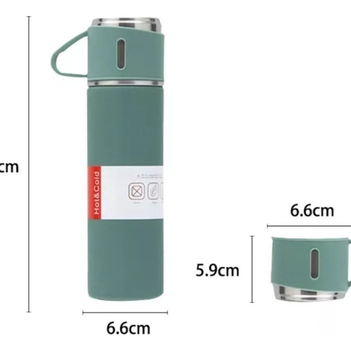 U BUY - Set Termos Para Agua Caliente Termo Cafe 500ML+ 2 Tazss VERDE