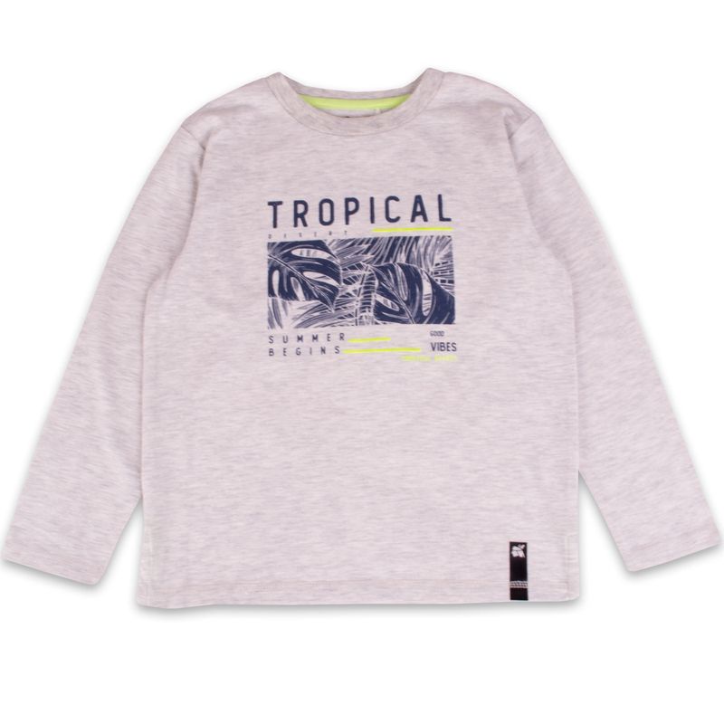 PILLIN - Polera Manga Larga Niño Gris claro Pillin PILLIN