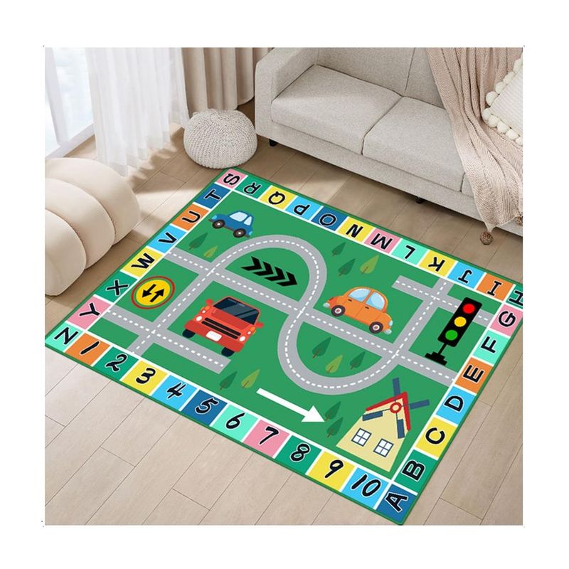 KIVARA - Alfombra Infantil Garaje 80x120 cm Tapete Dormitorio Sala