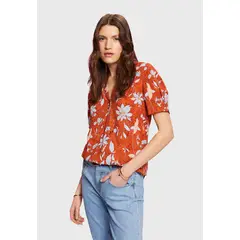 ESPRIT - Blusa Estampado Floral Y Cuello V Mujer
