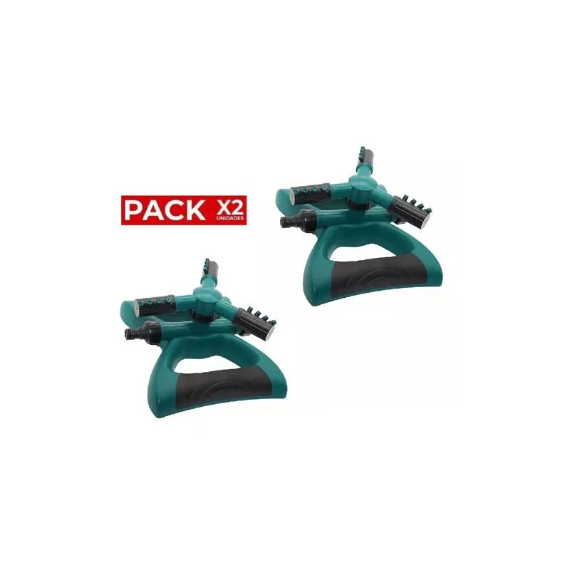 GENERICO - X2 Regador Giratorio Base 3 Brazos Aspersor Riego Automático