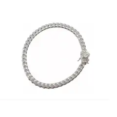 GENERICO - Pulsera Hombre Cubana Broche Cajon Plata Italiana 925 - 6 mm
