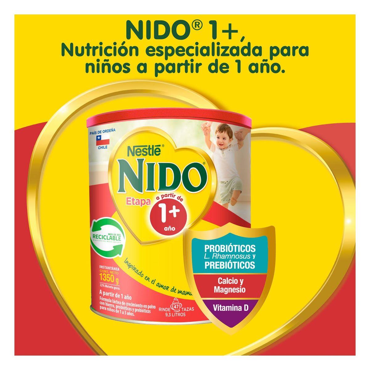 NIDO - Leche En Polvo Nido® Etapa 1+ Protectus Avanzado Tarro 1350g