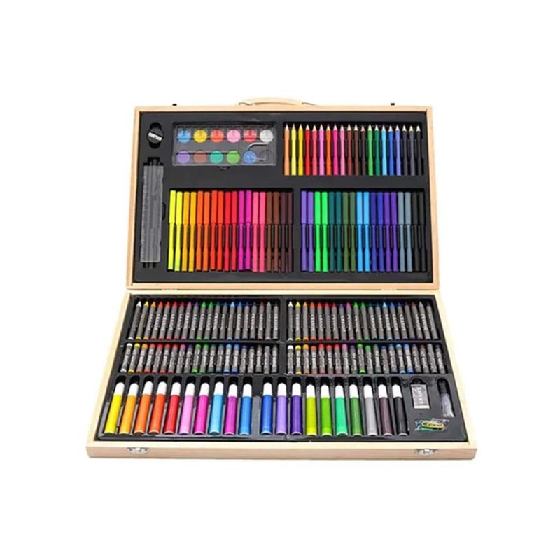 DECO KIDS - Set Arte Maleta Madera 180 Piezas