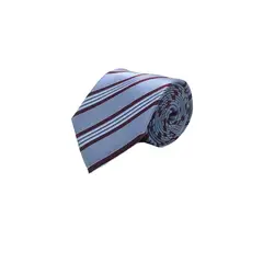 TOPWOLF - Corbata Seda Diseño Rayas Celeste 8 cm
