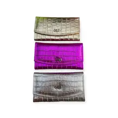 UNIQUES - Billetera Cata Crocco Cuero Metalizado