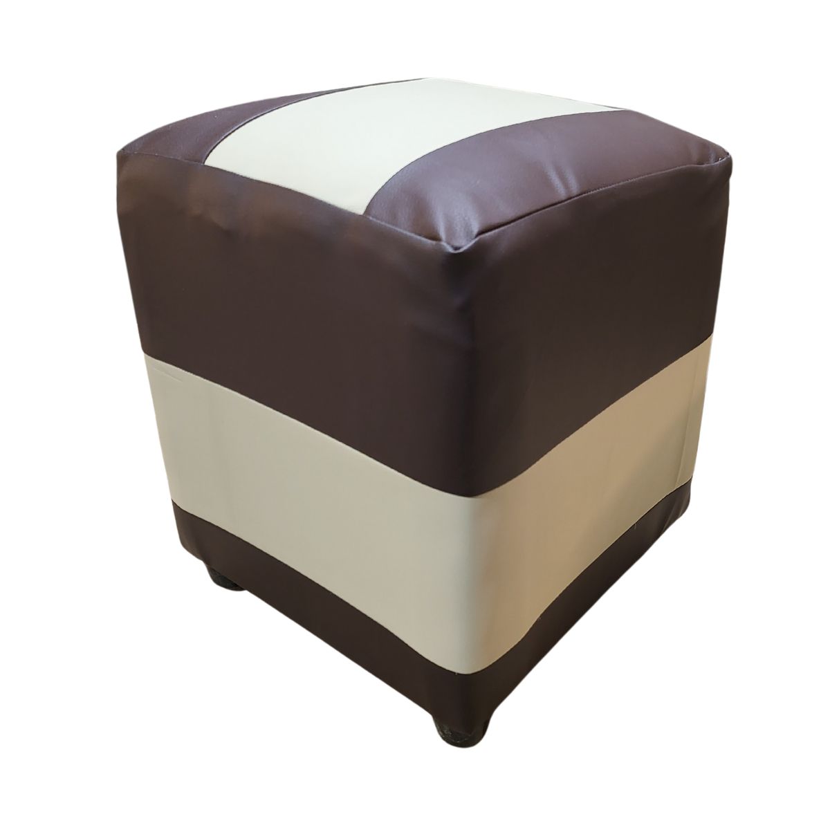 GENERICO - Pouf Bicolor Eco Cuero 35x35x42 Muebles Rimar