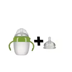 GENERICO - Mamadera de silicona para bebé verde 120 ML