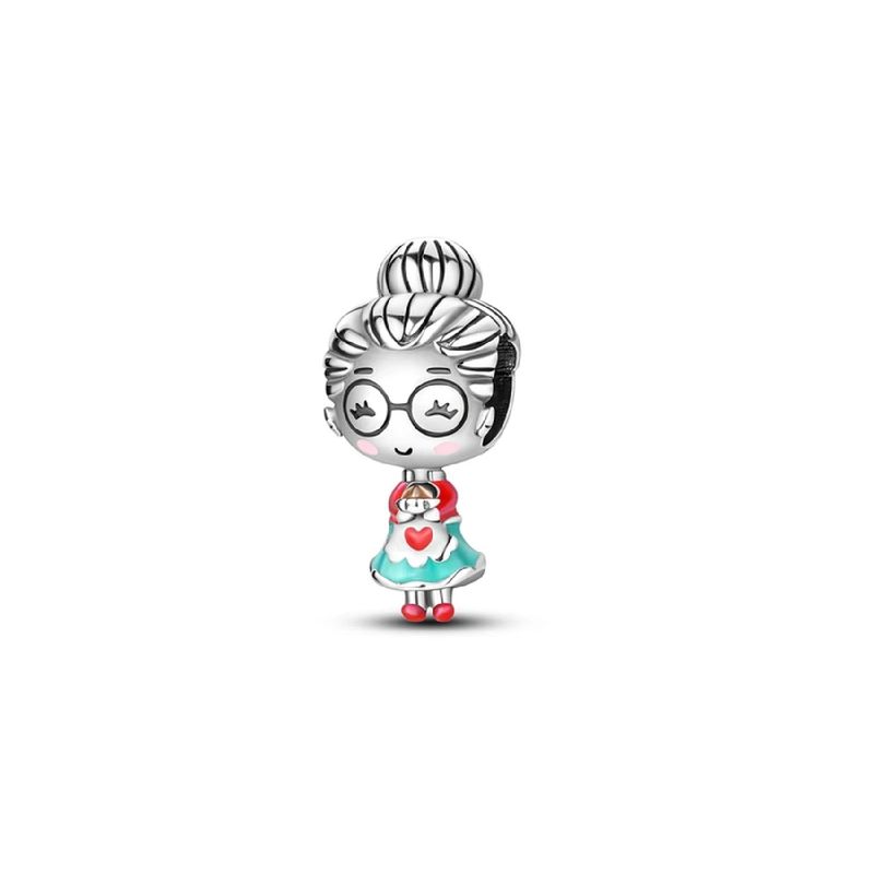 SILVER HEART - Charm Dulce Mamá Cocinera con Lentes en Plata Fina 925 SILVER HEART