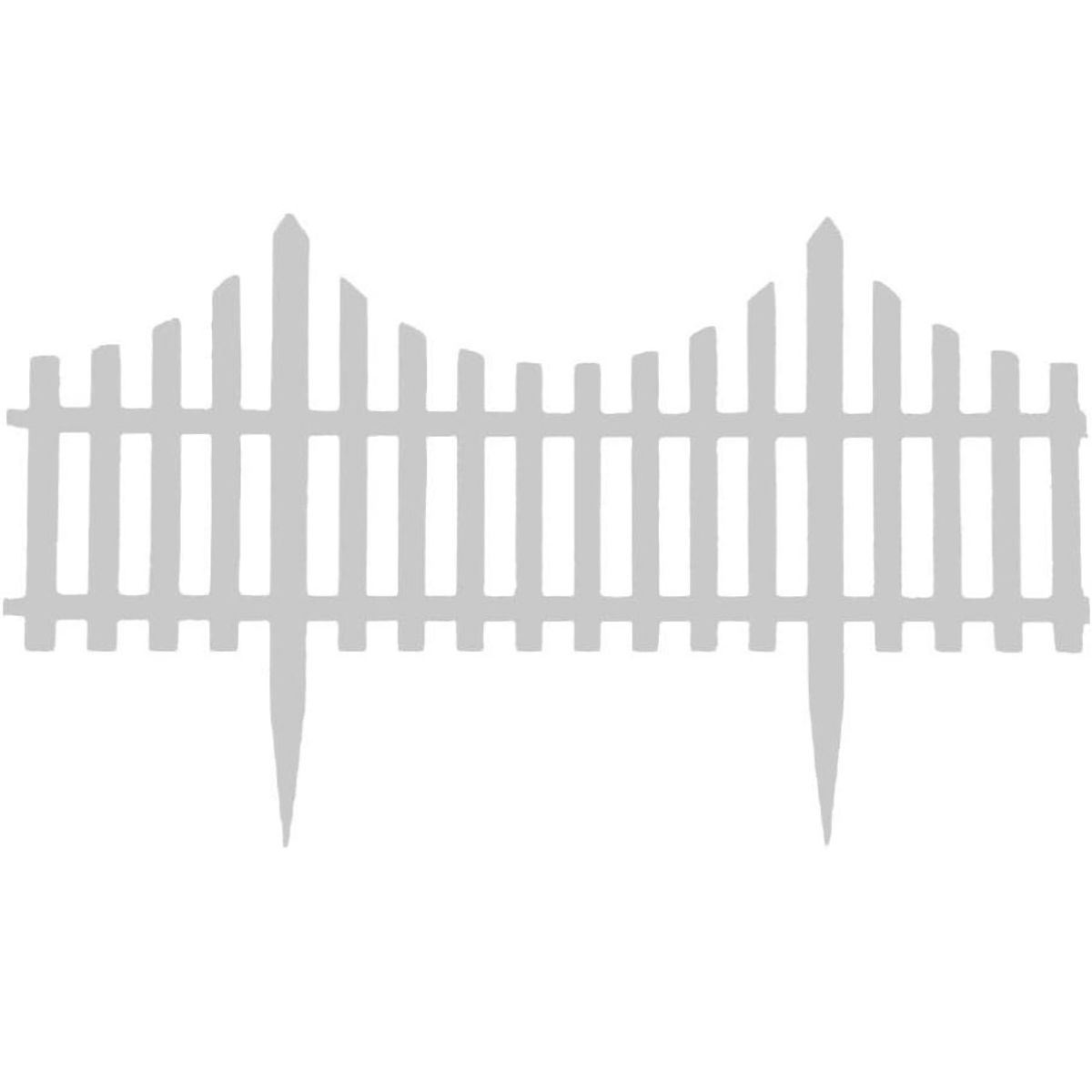 CRUSEC - Valla de Jardín con Borde Blanco Pack 4 Resistente 80x53cm