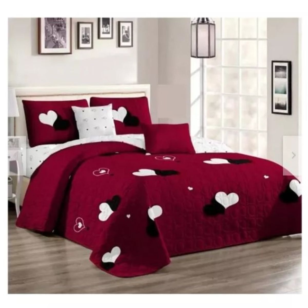 GENERICO - Cobertor De Verano Cubrecamas De 2 Plazas CORAZONES