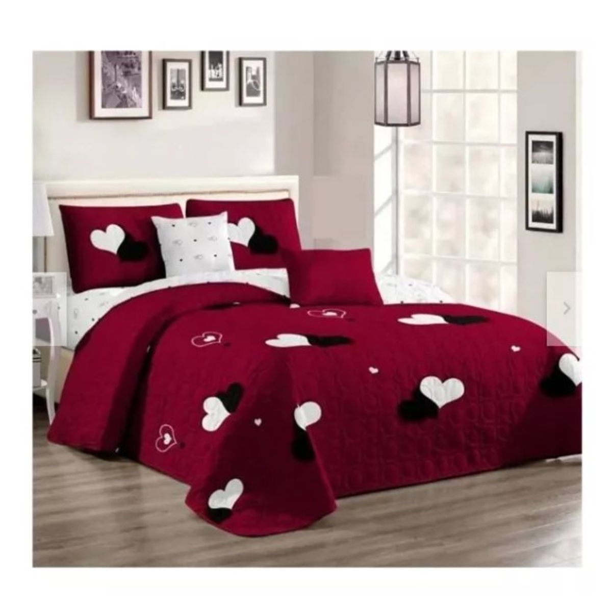 GENERICO - Cobertor De Verano Cubrecamas De 2 Plazas CORAZONES