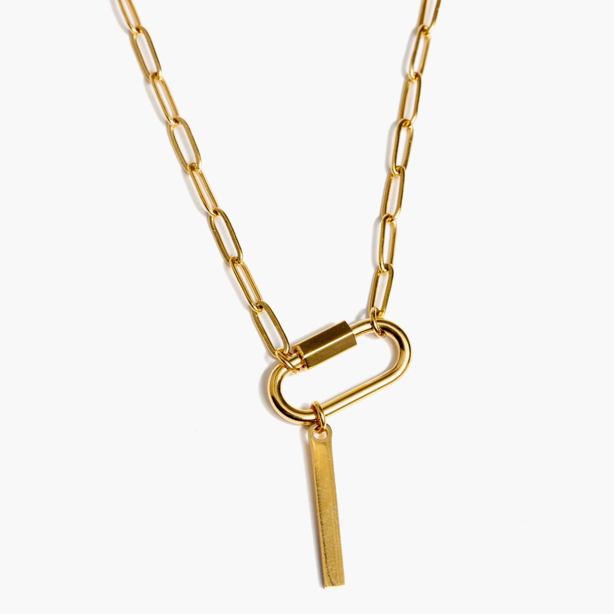 LOUNGE - Collar Mujer Broche Letra I Dorado LOUNGE