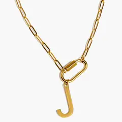 LOUNGE - Collar Mujer Broche Letra J Dorado