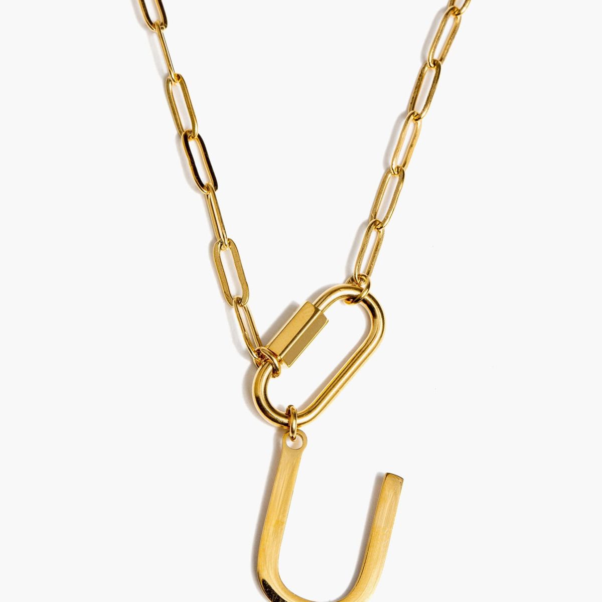 LOUNGE - Collar Mujer Broche Letra U Dorado LOUNGE