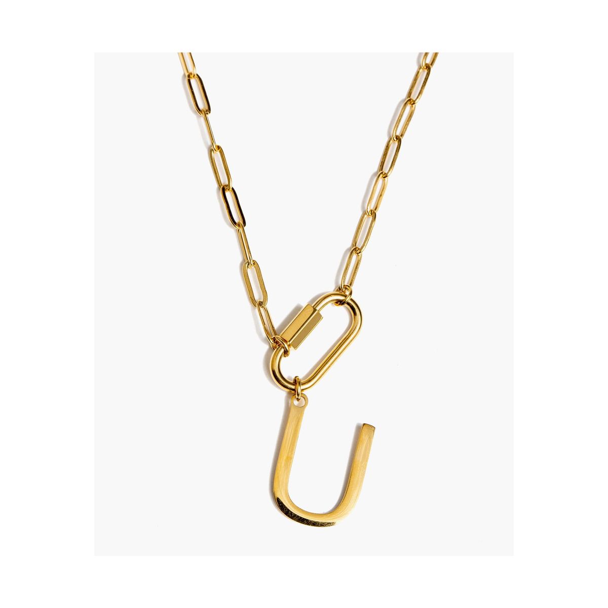 LOUNGE - Collar Mujer Broche Letra U Dorado LOUNGE