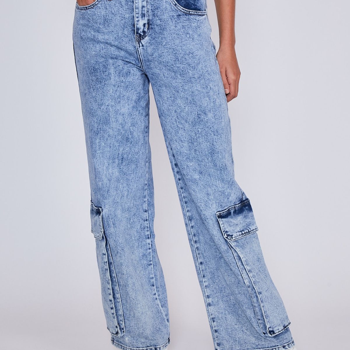 SIOUX - Jeans Mujer Wide Leg Maxi Bolsillos Azul Sioux