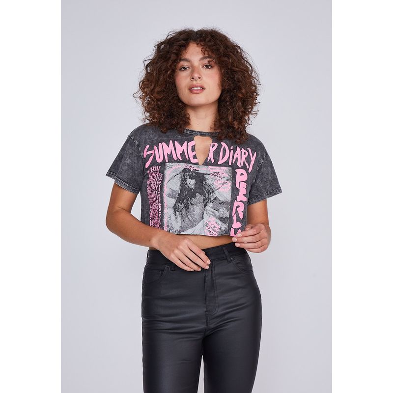 SIOUX - Polera Mujer Escote Summer Gris Sioux