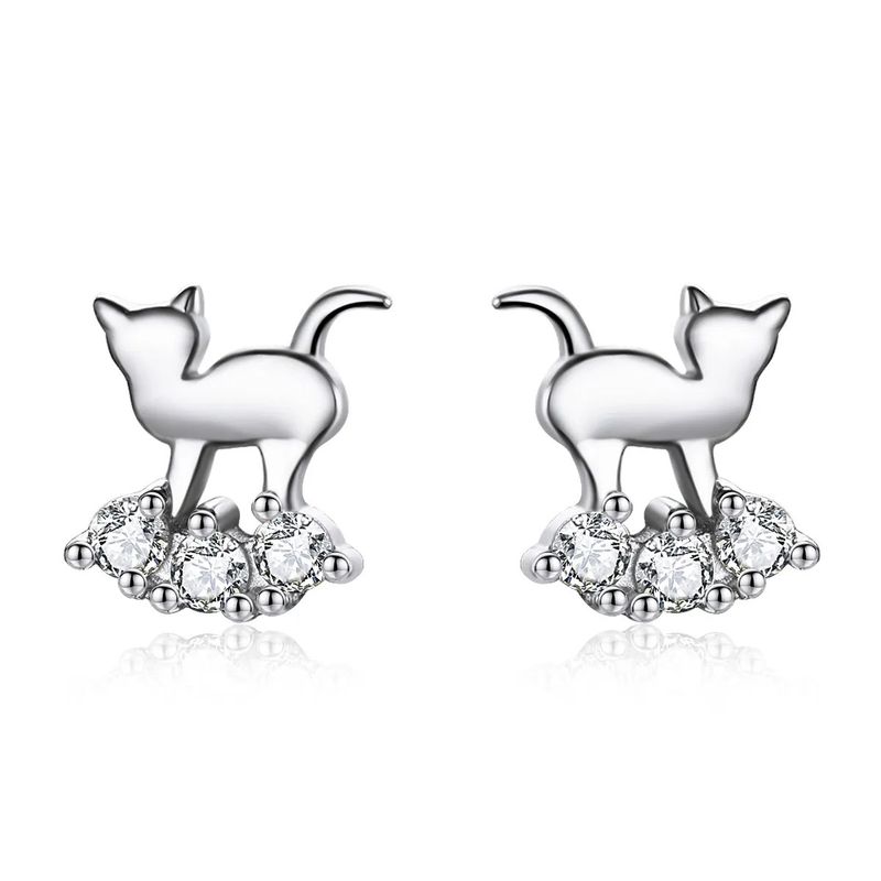 TODOJOYAS - Aros Plata 925 Mini Gatitos