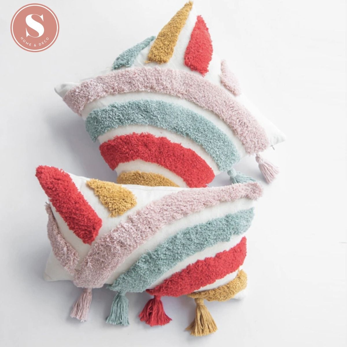 SANTU HOME & DECO - Cojín Cojines Fundas Bordados Diseños 30 x 50 cm Multicolor