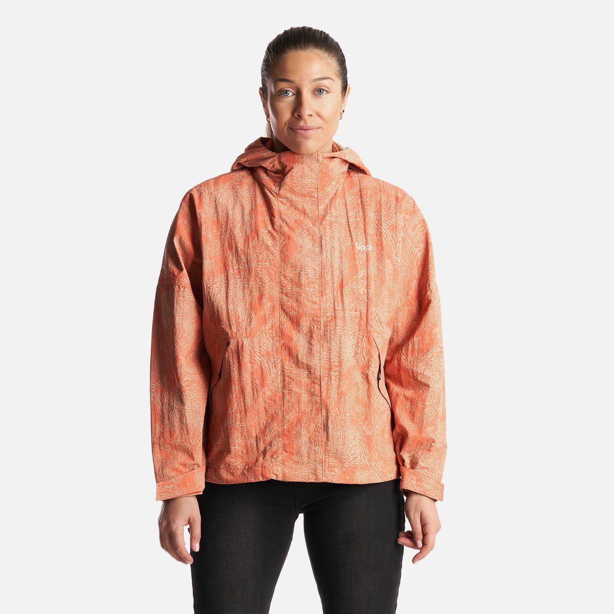 LIPPI - Chaqueta Mujer  CityMe WindBreaker Hoody Jacket Print Salmon Lippi