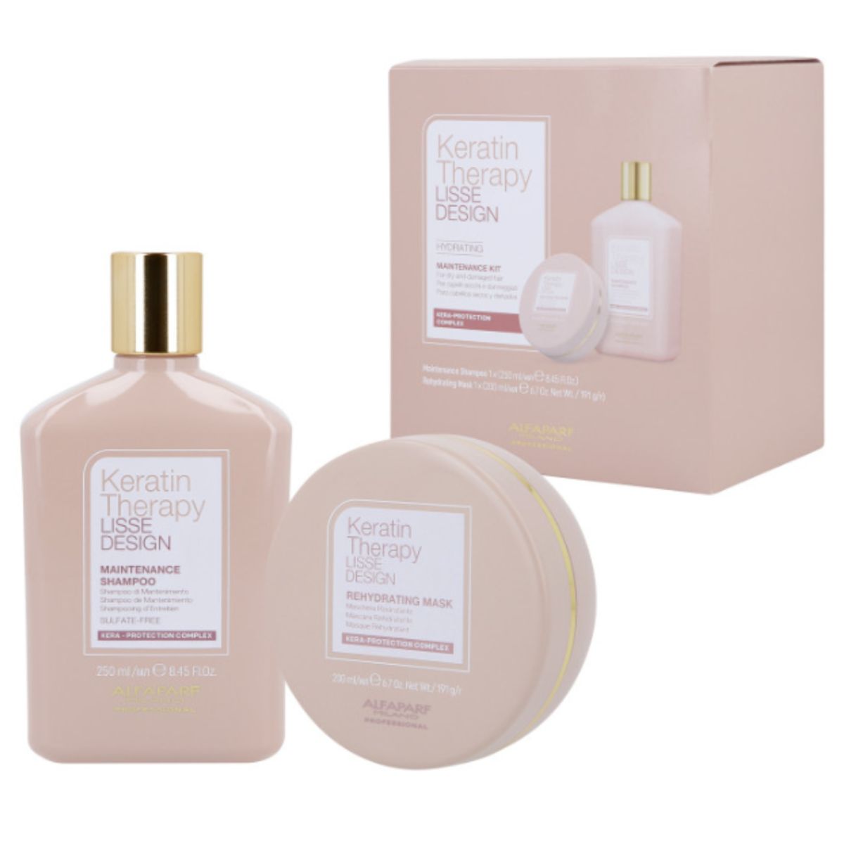 ALFAPARF MILANO - KIT MANTENCIÓN DE ALISADOS SHAMPOO  MASCARILLA LISSE DESING ALFAPARF.