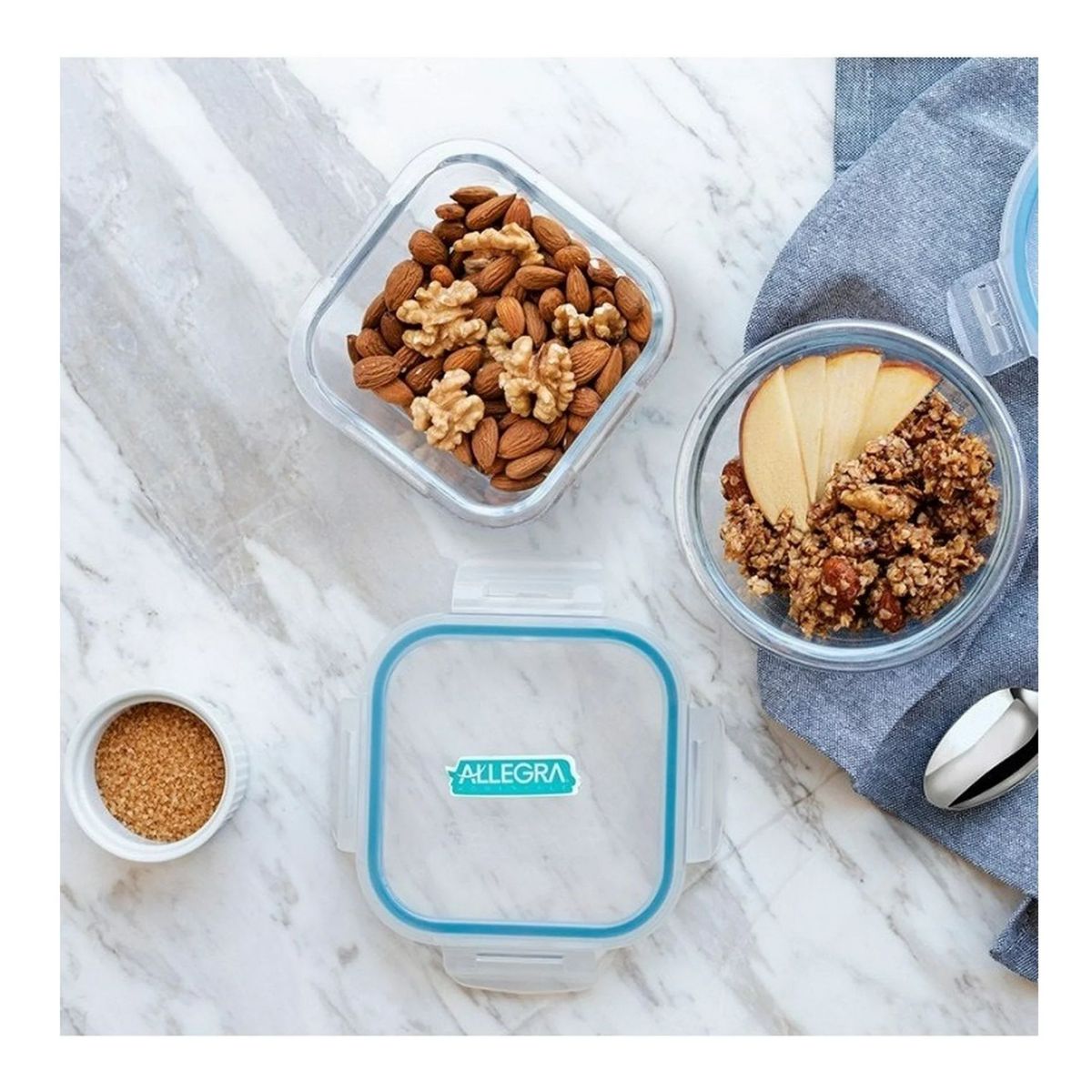 ALLEGRA - Contenedor de Alimentos Hermético de Vidrio 740ml