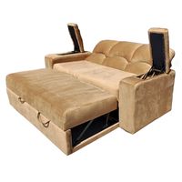 SOFA CAMA FUNCIONAL 2 PZ DECO FELPA CAMEL