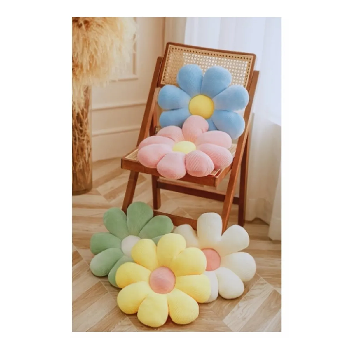 GENERICO - Cojín Forma Flor Decoración Hogar Rosado