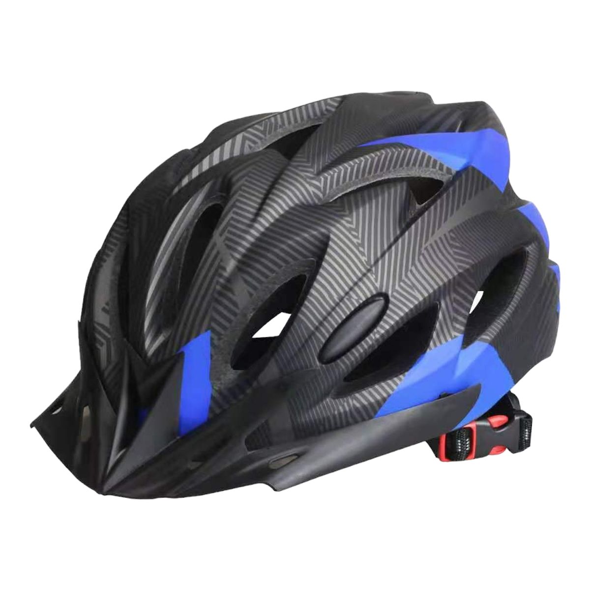 DEFENSOR FOREVER - Casco De Bicicleta Con Luz Led - Negro Con Azul