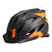 Casco De Bicicleta Con Luz Led - Negro Con Naranjo