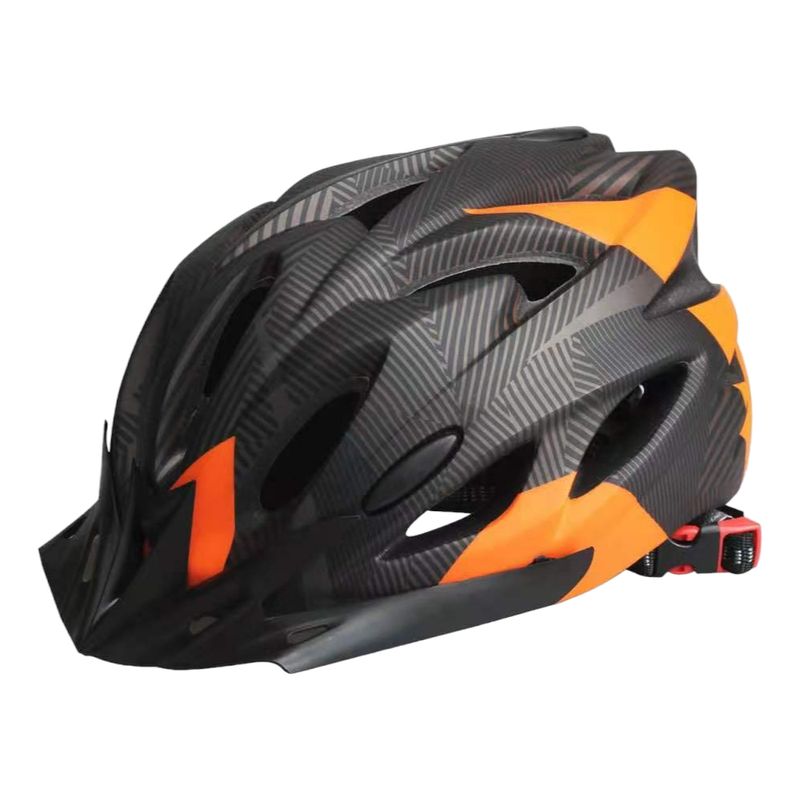 DEFENSOR FOREVER - Casco De Bicicleta Con Luz Led - negro con naranjo